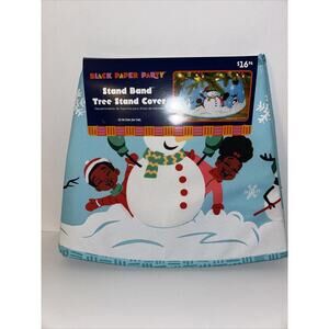 New - Black Paper Party Stand Band Christmas Tree Stand Cover 22 Inch Brand New